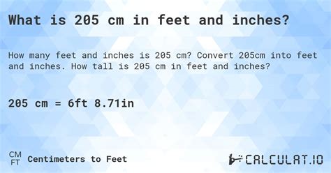 205cm to feet|Convert cm to feet